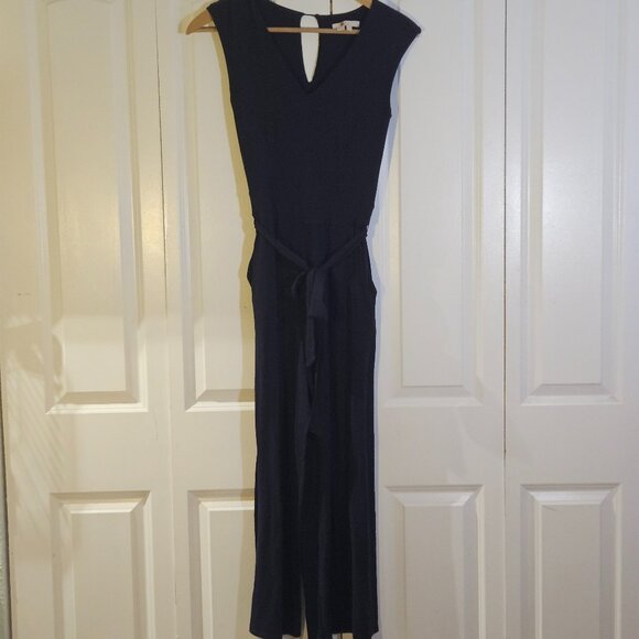 BODEN Women's Jumpsuit Size 4 Tall Naomi Notched Jersey Navy Blue Wide Leg $135 - Picture 1 of 13